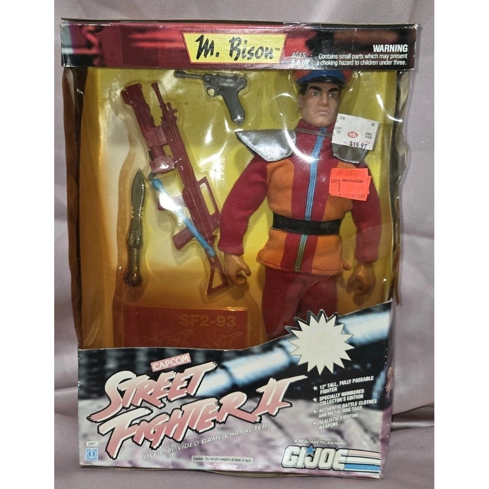 New Vintage 1993 Capcom Street Fighter II GI Joe M. Bison Action Figure 12" Tall